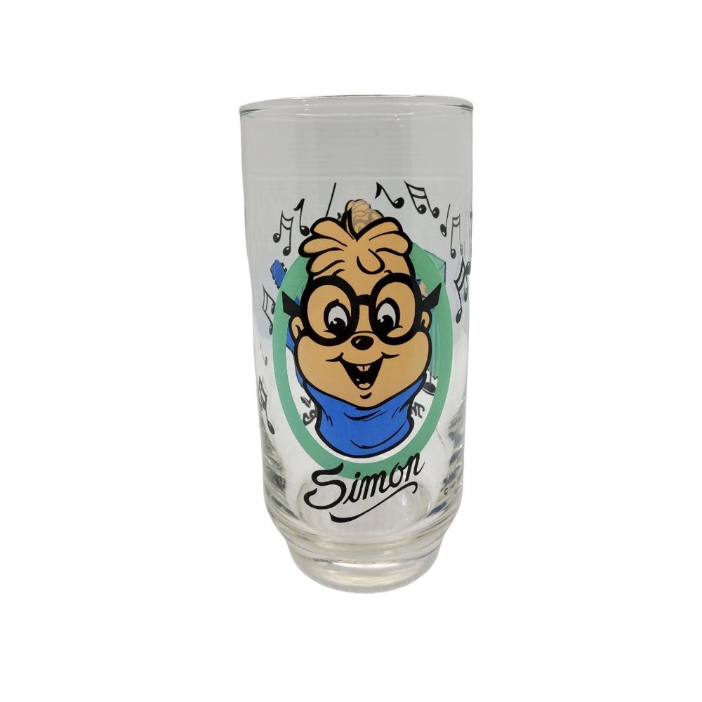 vintage 1985 bagdasarian alvin and the chipmonks simon drinking glass